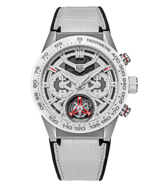 TAG Heuer - CAR5A8S.EB0136  Carrera Calibre Heuer 02T 45 Chronograph Tourbillon Titanium / Ceramic / Alligator / Ginza