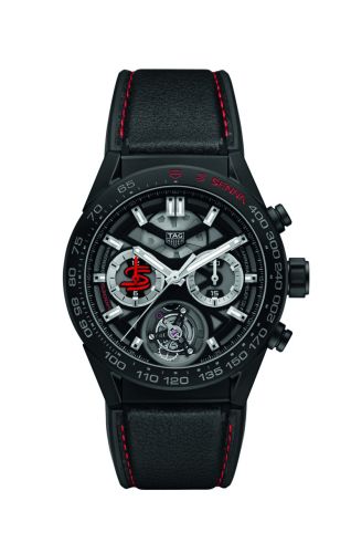 TAG Heuer - CAR5A91.FT6162  Carrera Calibre Heuer 02T 45 Chronograph Tourbillon Ceramic / Calf / Ayrton Senna