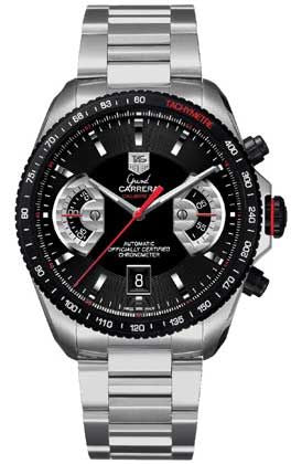 TAG Heuer - CAV511C.BA0904  Grand Carrera Calibre 17 RS 43 Stainless Steel - Titanium / Black  / Bracelet