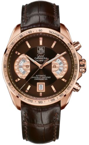 TAG Heuer - CAV514C.FC8171  Grand Carrera Calibre 17 RS Chronograph Red Gold / Brown / Alligator