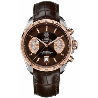 TAG Heuer - CAV515C.FC6231  Grand Carrera Calibre 17 RS 43 Stainless Steel / Red Gold / Brown / Alligator