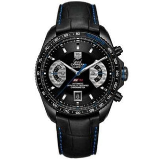 TAG Heuer - CAV518H.FC6273  Grand Carrera Calibre 17 RS150 Titanium PVD / Black - Blue / Alligator