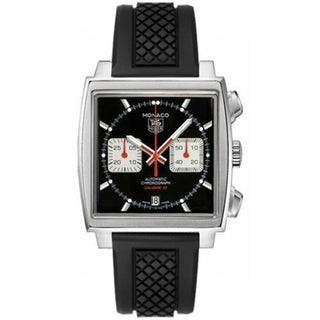 TAG Heuer - CAW2114.FT6021  Monaco Calibre 12 Black / Silver / Rubber