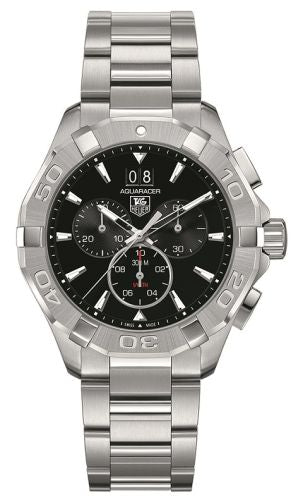 TAG Heuer - CAY1110.BA0925  Aquaracer 300M Quartz Chronograph 43 Stainless Steel / Black / Bracelet