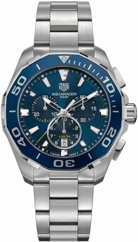 TAG Heuer - CAY111B.BA0927  Aquaracer 300M Quartz Chronograph 43 Stainless Steel / Blue / Bracelet