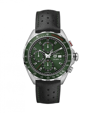 TAG Heuer - CAZ2016.FC6473  Formula 1 Calibre 16 44 Stainless Steel / Green / Calf