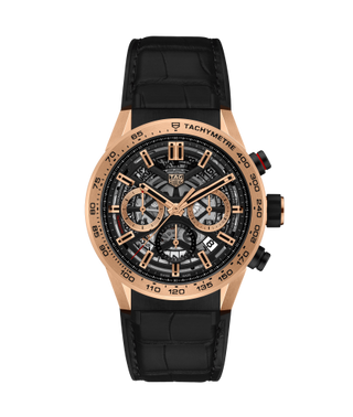 TAG Heuer - CBG2051.FC6426  Carrera Calibre Heuer 02 43 Rose Gold / Skeleton / Alligator