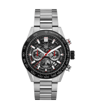 TAG Heuer - CBG2A10.BA0654  Carrera Calibre Heuer 02 45 Stainless Steel / Black Ceramic / Skeleton / Bracelet