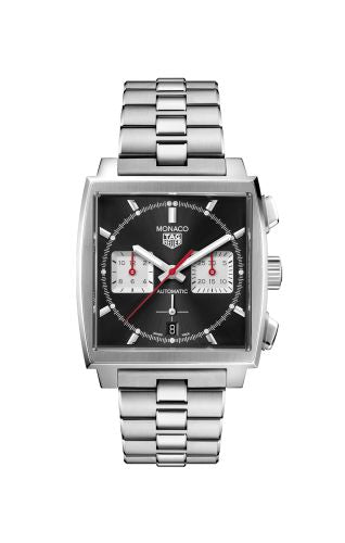 TAG Heuer - CBL2113.BA0644  Monaco Calibre Heuer 02 Stainless Steel / Black / Bracelet