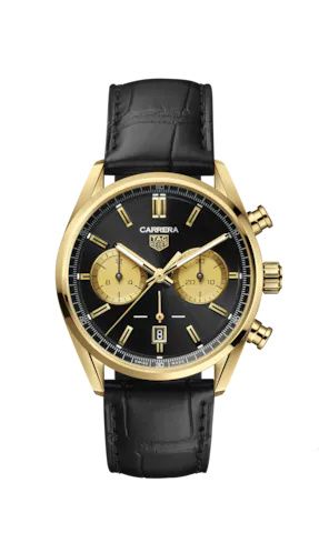 TAG Heuer - CBN2044.FC8313  Carrera Calibre Heuer 02 42 Yellow Gold / Black