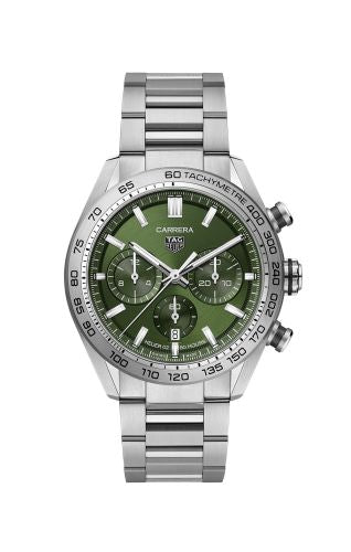 TAG Heuer - CBN2A10.BA0643  Carrera Calibre Heuer 02 44 Stainless Steel / Green