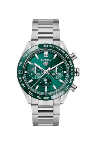 TAG Heuer - CBN2A1N.BA0643  Carrera Calibre Heuer 02 44 Stainless Steel / Green / Bracelet