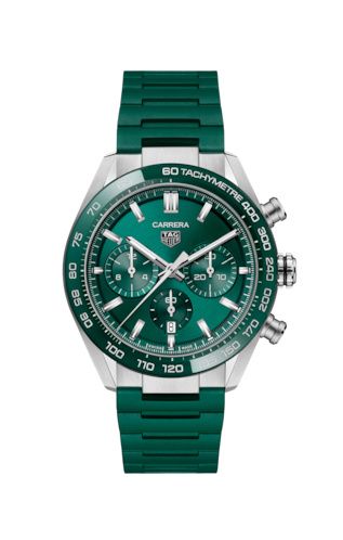 TAG Heuer - CBN2A1N.FT6238  Carrera Calibre Heuer 02 44 Stainless Steel / Green / Rubber