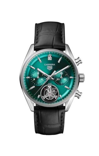 TAG Heuer - CBS5011.FC6566  Carrera Chronograph Tourbillon Glass Box Stainless Steel / Green