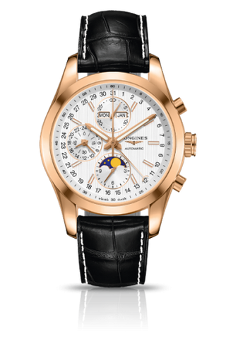 Longines - L2.798.8.72.3  Conquest Classic Moonphase Red Gold Silver