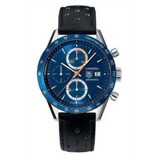 TAG Heuer - CV2015.FC6205  Carrera Calibre 16 41 Stainless Steel / Blue / Calf