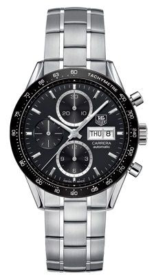 TAG Heuer - CV201AG.BA0725  Carrera Calibre 16 Day Date 41 Stainless Steel / Black / Bracelet