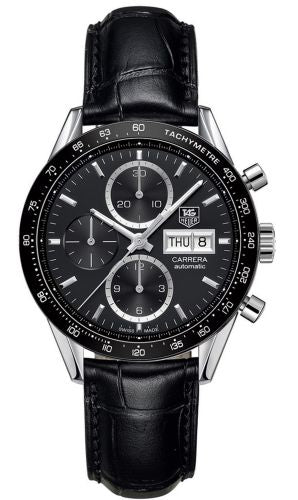 TAG Heuer - CV201AG.FC6266  Carrera Calibre 16 Day Date 41 Stainless Steel / Black / Alligator