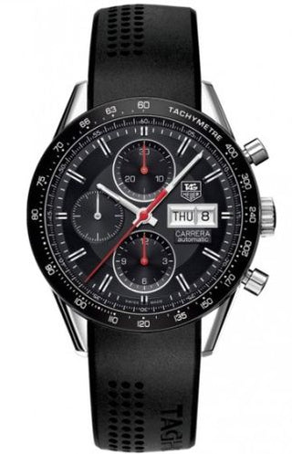 TAG Heuer - CV201AH.FT6014  Carrera Calibre 16 Day Date 41 Stainless Steel / Black / Rubber