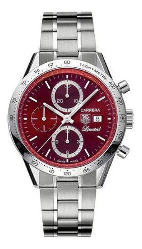 TAG Heuer - CV201D.BA0786  Carrera Calibre 16 41 Stainless Steel / Burgundy / Japan