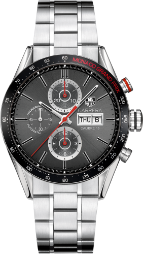 TAG Heuer - CV2A1M.BA0796  Carrera Calibre 16 Day Date 43 Stainless Steel / Grey / Monaco Grand Prix