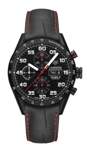 TAG Heuer - CV2A83.FC6393  Carrera Calibre 16 Day-Date 43 Titanium PVD / Black / Alligator