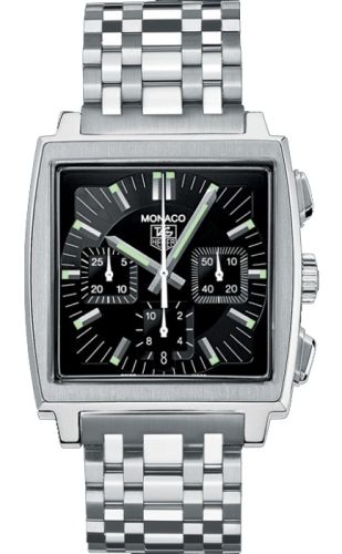 TAG Heuer - CW2111.BA0780  Monaco Calibre 17 Stainless Steel / Black / Bracelet