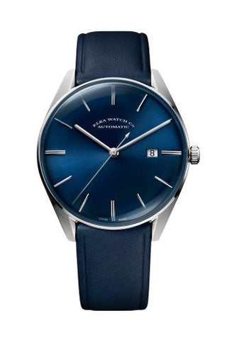 Elka Watch Co. - D02-0805  D-Series Stainless Steel / Blue  / Leather