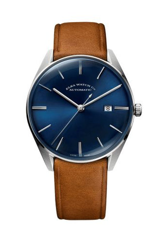 Elka Watch Co. - D02-0806  D-Series Stainless Steel / Blue  / Leather