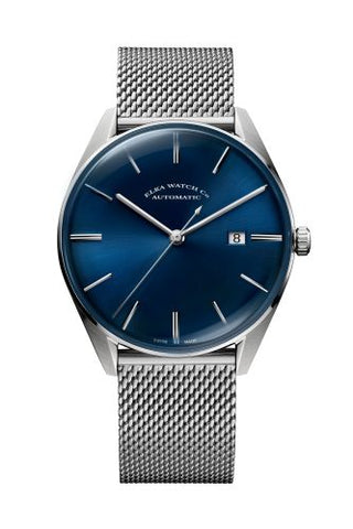 Elka Watch Co. - D02-1001  D-Series Stainless Steel / Blue  / Milanese