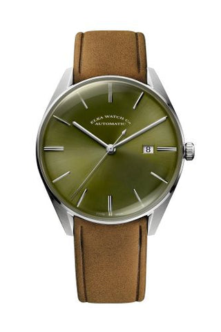 Elka Watch Co. - D05-0804  D-Series Stainless Steel / Green / Leather