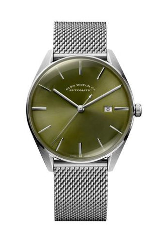 Elka Watch Co. - D05-1001  D-Series Stainless Steel / Green / Milanese