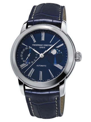 Frederique Constant - FC-712MN4H6  Classic Moonphase Manufacture Stainless Steel / Blue