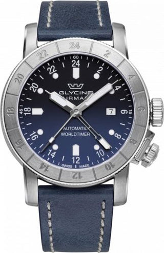 Glycine - GL0054  Airman 44 GMT Automatic Stainless Steel / Blue - Gradient