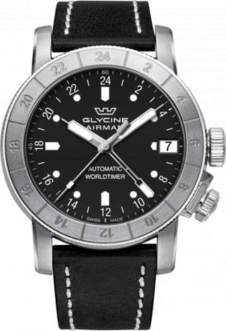 Glycine - GL0059  Airman 46 GMT Automatic Stainless Steel / Black