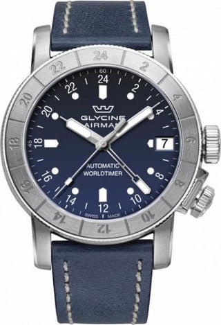 Glycine - GL0060  Airman 46 GMT Automatic Stainless Steel / Blue