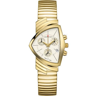 Hamilton - H24422151  Ventura Chrono Quartz 32.3 Yellow Gold / Silver / Bracelet