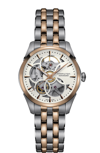 Hamilton - H32425251  Jazzmaster Skeleton Lady Auto 36 Stainless Steel - Rose Gold / White / Bracelet