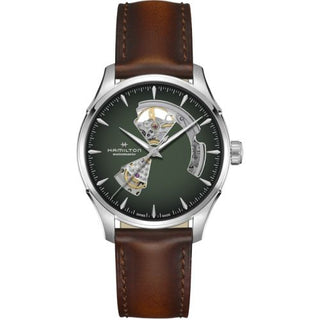 Hamilton - H32675560  Jazzmaster Open Heart 40 Stainless Steel / Green Gradient