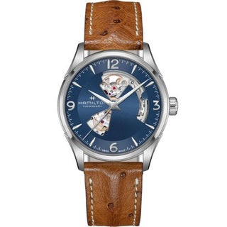 Hamilton - H32705041  Jazzmaster Open Heart 42 Stainless Steel / Blue