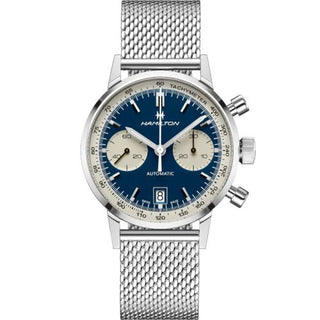 Hamilton - H38416141  Intra-Matic 68 Auto Chrono Stainless Steel / Blue / Mesh