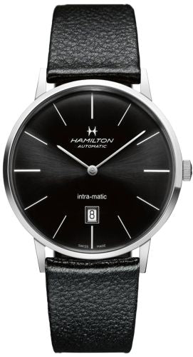 Hamilton - H38755731  Intra-Matic 42 Stainless Steel / Black / Strap