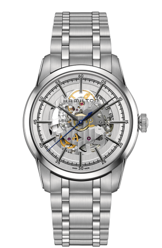 Hamilton - H40655151  Railroad 42 Skeleton Auto Stainless Steel / Silver / Bracelet