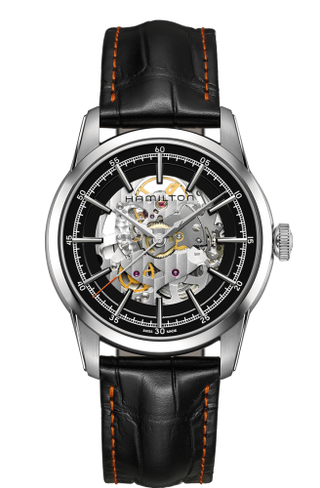 Hamilton - H40655731  Railroad 42 Skeleton Auto Stainless Steel / Black