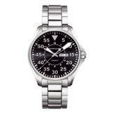 Hamilton - H64611135  Khaki Pilot Day Date Quartz 42 Stainl;ess Steel / Black / Bracelet