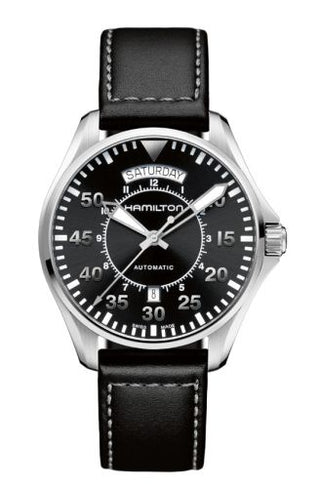 Hamilton - H64615735  Khaki Pilot Day Date Auto 42 Stainless Steel / Black