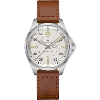 Hamilton - H64635550  Khaki Aviation Pilot Day Date Auto 42 Stainless Steel / Silver