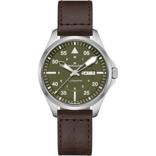 Hamilton - H64635560  Khaki Aviation Pilot Day Date Auto 42 Stainless Steel / Green