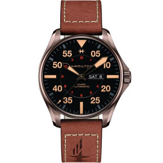 Hamilton - H64705531  Khaki Pilot Day-Date Auto 46 PVD / Black