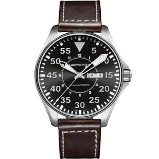 Hamilton - H64715535  Khaki Aviation Pilot Day Date 46 Stainless Steel / Black